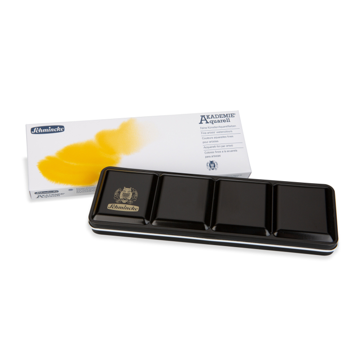 Akademie Aquarell Half Pans 12-set + extra space in the group Art Supplies / Artist colours / Watercolour Paint / Watercolour pans at Pen Store (137801)