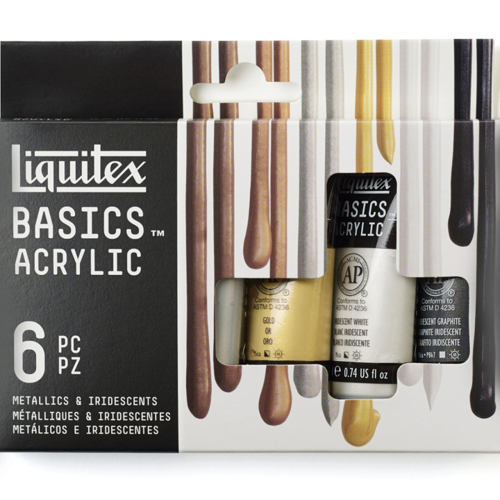 Acrylic paint Metallic & Iridescent Set Tubes 6x22 ml in the group Art Supplies / Artist colours / Acrylic Paint at Pen Store (137840)