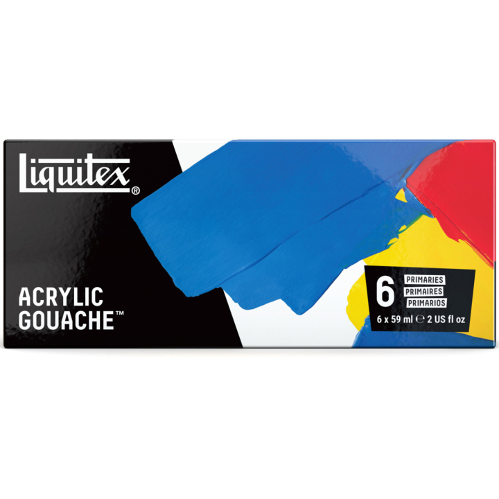 Gouache Paint Primaries Set 6x59 ml in the group Art Supplies / Artist colours / Gouache at Pen Store (137843)
