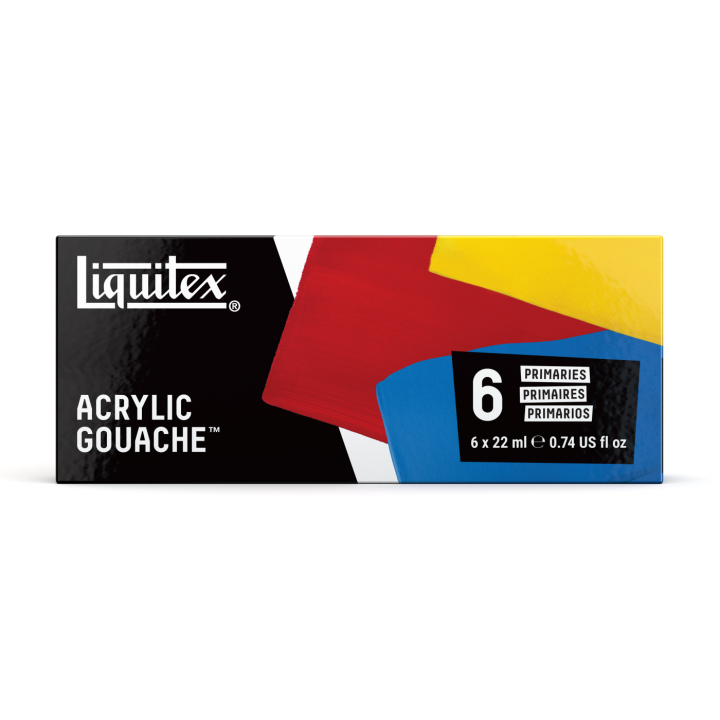 Gouache Paint Primaries Set 6x22 ml in the group Art Supplies / Artist colours / Gouache at Pen Store (137844)