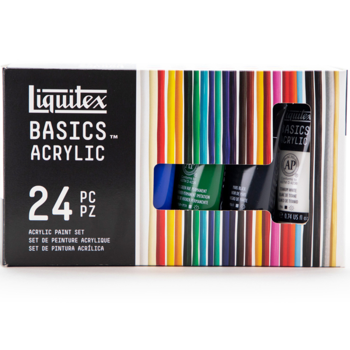 Basics Acrylic Paint Set 24x22 ml in the group Art Supplies / Artist colours / Acrylic Paint at Pen Store (137849)