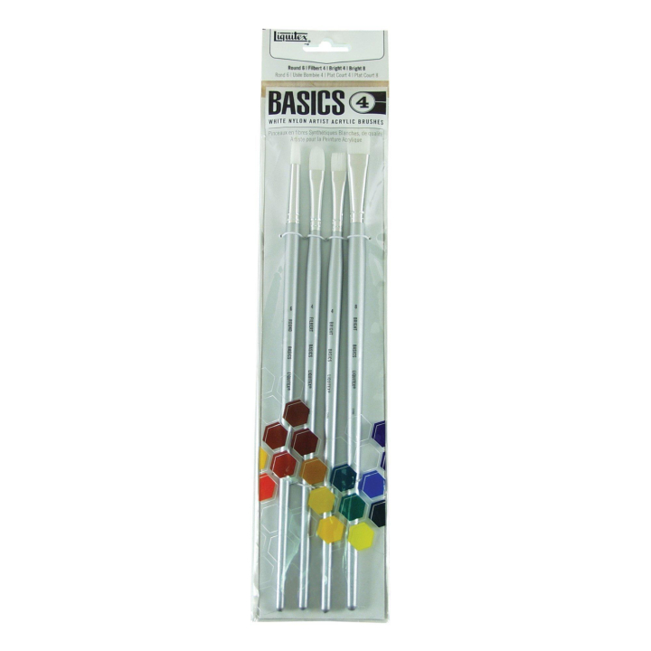 Synthetic Acrylic Brushes Long Handle 4-pack in the group Art Supplies / Brushes / Synthetic Brushes at Pen Store (137851)