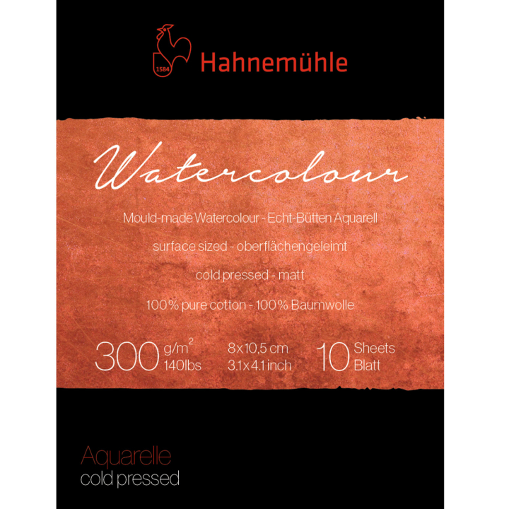 Watercolour Paper 300g Cold Pressed 8x10,5 cm in the group Paper & Pads / Artist Pads & Paper / Watercolour Pads at Pen Store (137996)