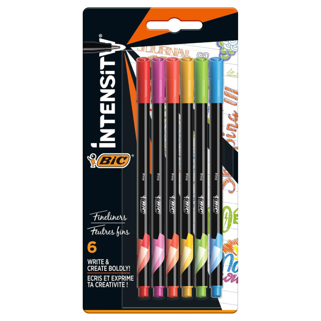 Intensity Fineliner 6-set Rainbow Colours