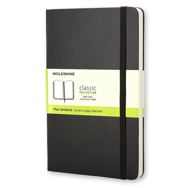 Classic Hard Cover Notebook Pocket Black