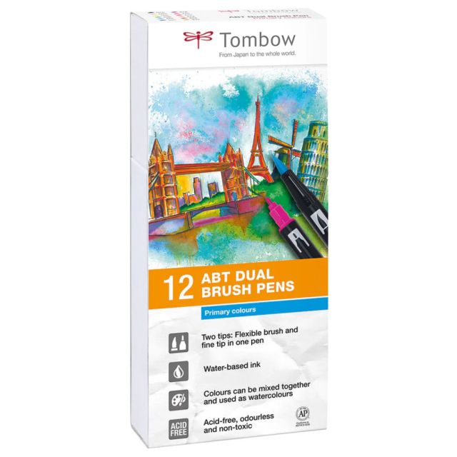 ABT Dual Brush pen 12-set Primary