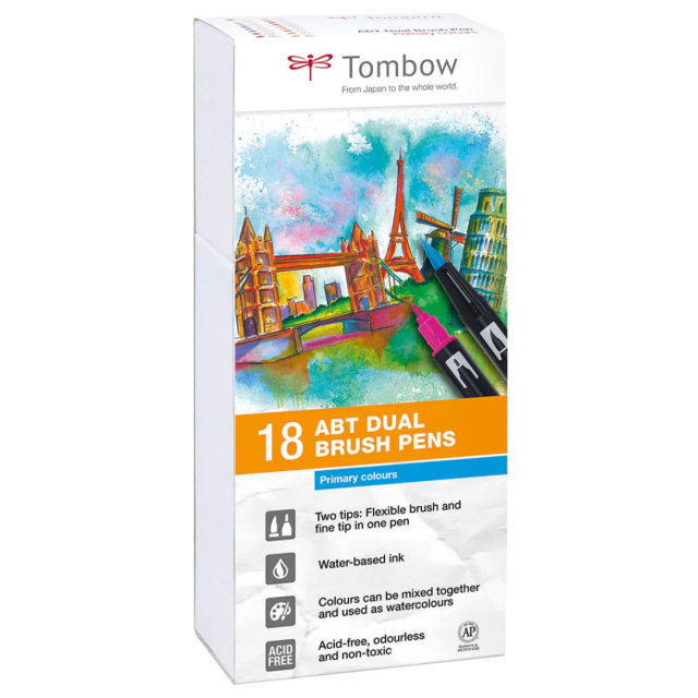 ABT Dual Brush pen 18-set Primary