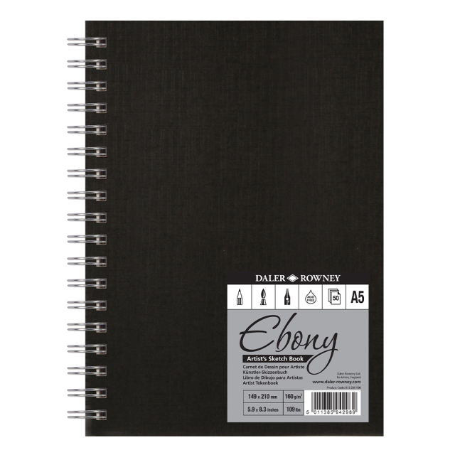 Ebony Artist's Sketch Book A5