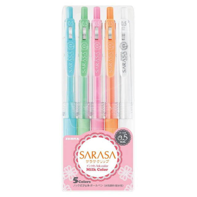 Sarasa Clip Milky 5-pack