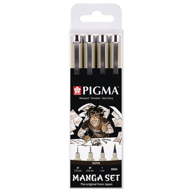 Pigma Sepia Manga 4-set