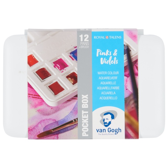 Pocket Box Water Colour Pinks & Violets - Set of 12