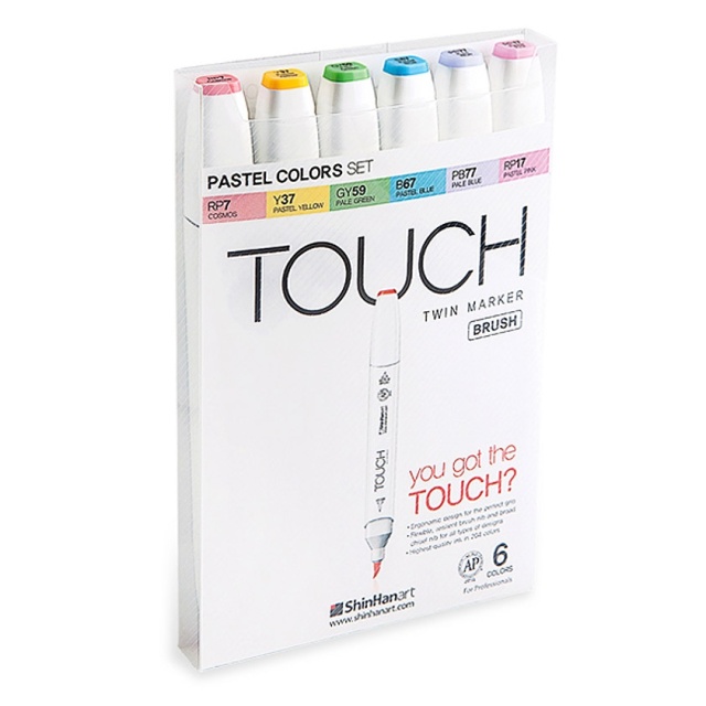 Twin Brush Marker 6-set Pastel