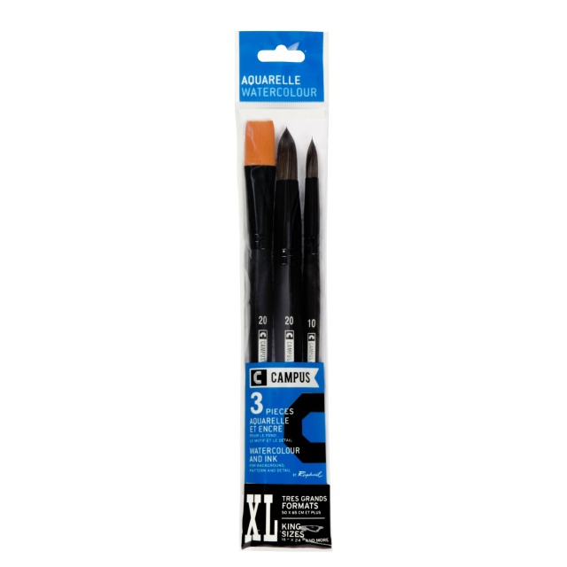 Campus Watercolour Brush 3-set XL
