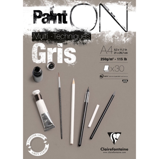 Paint'ON Multi-Techniques Gris A4