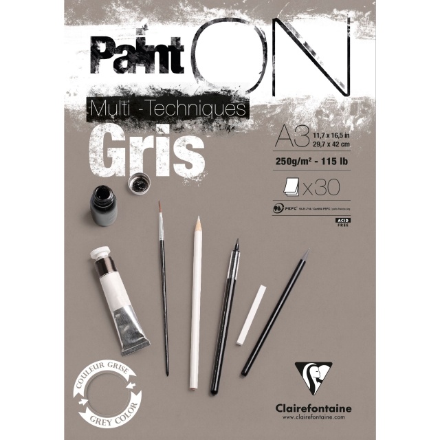 Paint'ON Multi-Techniques Gris A3