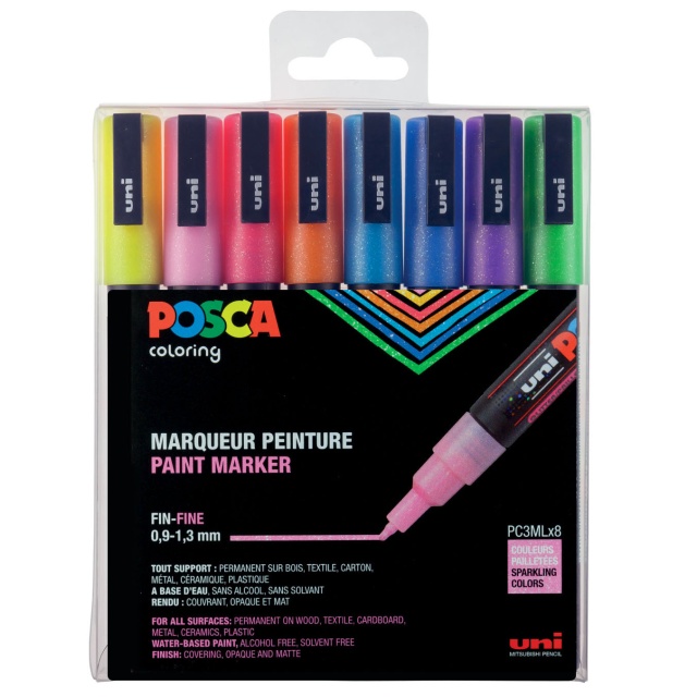 Posca PC-3M Sparkling tones- Set of 8