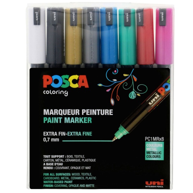 Posca PC-1MR Metallic Colours Set of 8