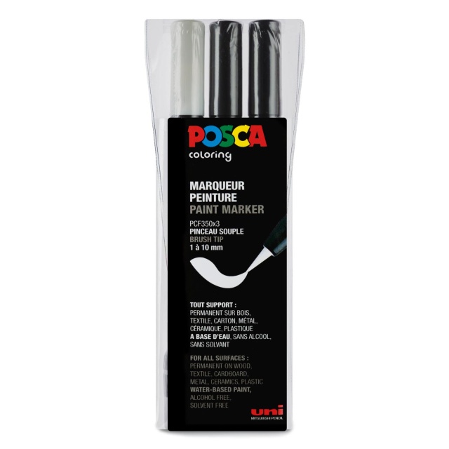 Posca Brush PCF-350 - Set of 3