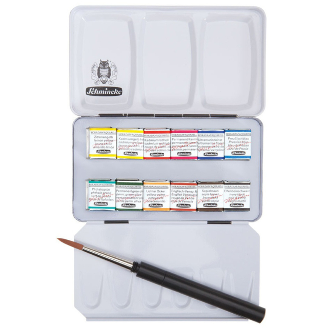 Horadam Aquarell Metal 12-set + brush