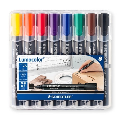 8-pack Lumocolor permanent chisel