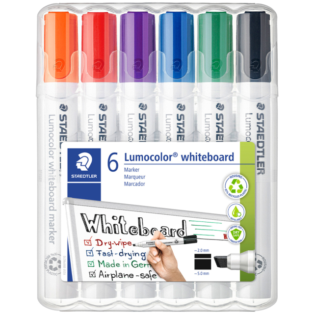 6-pack Lumocolor Whiteboard Chisel
