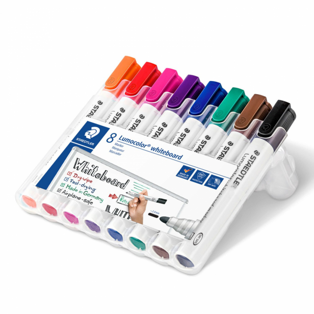 8-pack Lumocolor Whiteboard Round