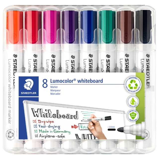 8-pack Lumocolor Whiteboard Round