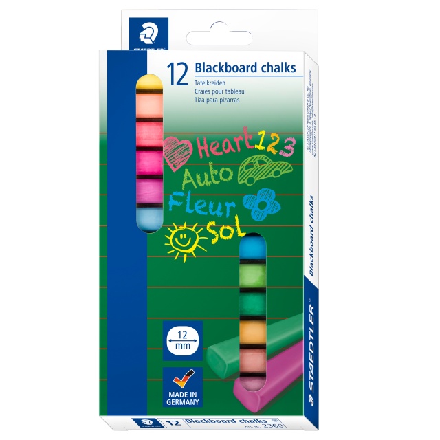 Coloured Blackboard chalks 12-pack