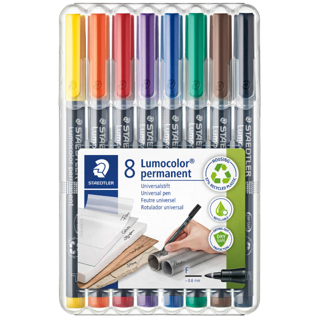8-pack Lumocolor permanent Fine