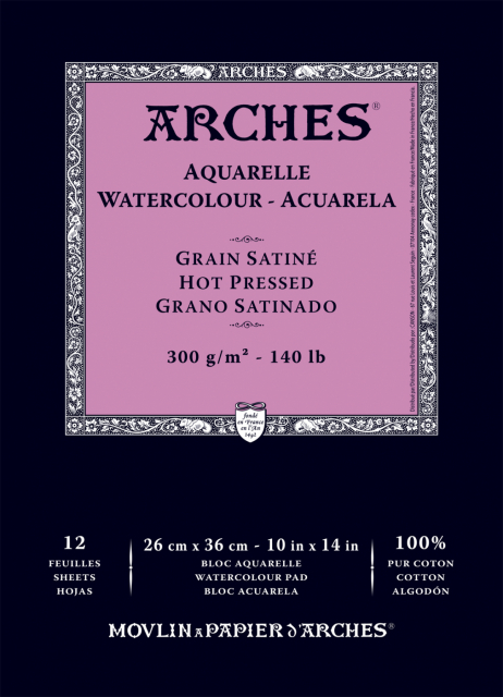 Watercolour Pad HP 300g 26x36cm 12 sheets