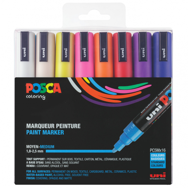 Posca PC-5M Standard Colours Set of 16