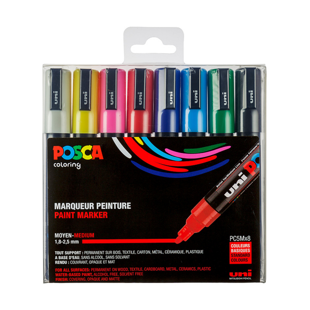 Posca PC-5M Standard Colours 8-set