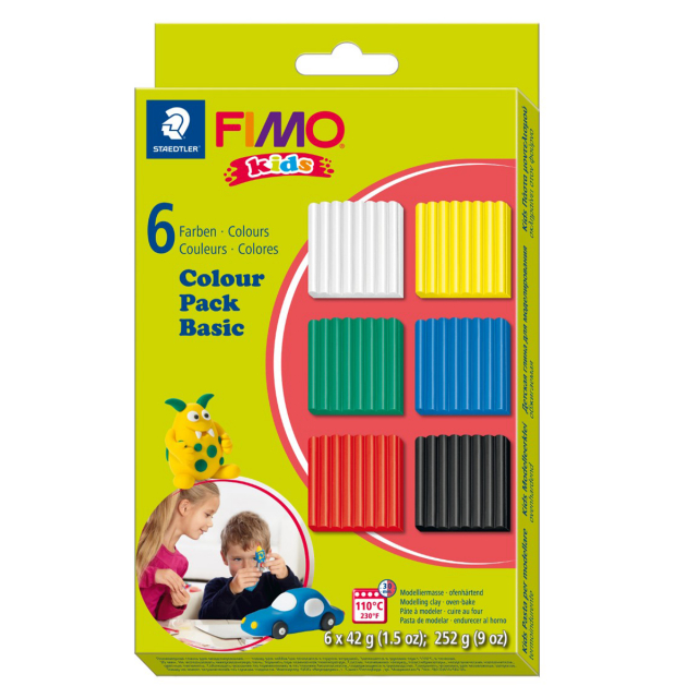 FIMO Kid Modelling Clay 6-pack Basic colours