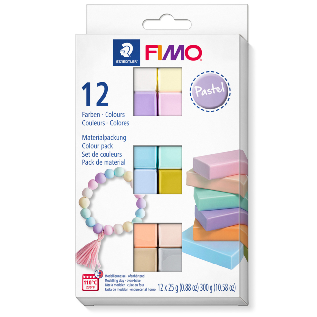 FIMO Soft Modelling Clay 12 x 25 g Pastel colours