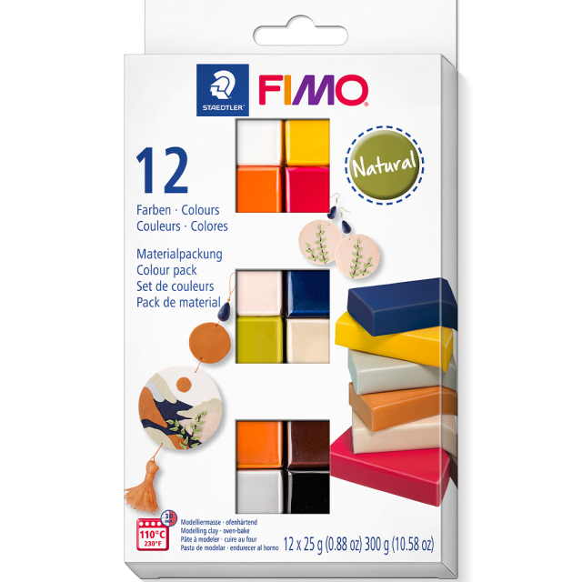 FIMO Soft Modelling Clay 12 x 25 g Natural colours