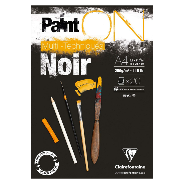 Paint'ON Multi-Techniques Black Noir A4