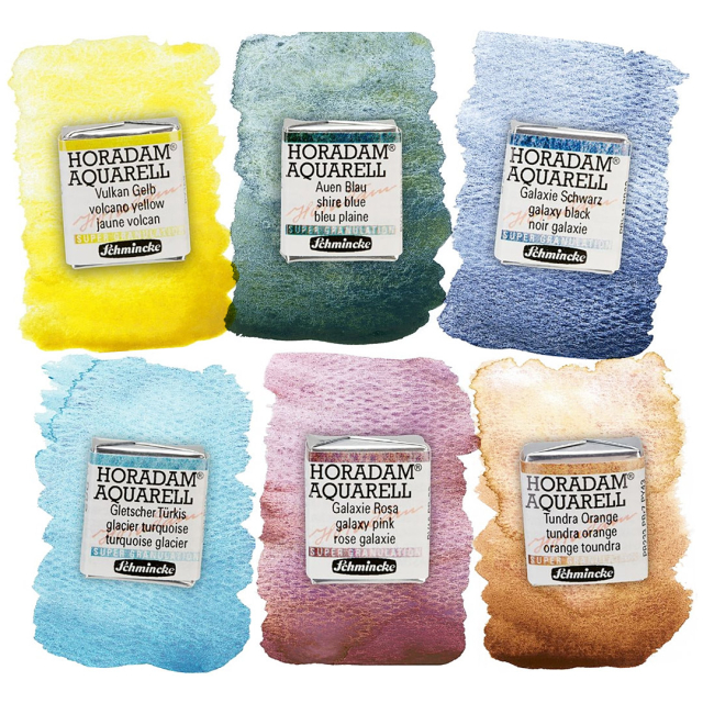 Horadam Super Granulation Deep sea green Half Pans in the group Art Supplies / Artist colours / Watercolour Paint / Watercolour pans at Pen Store (128006)