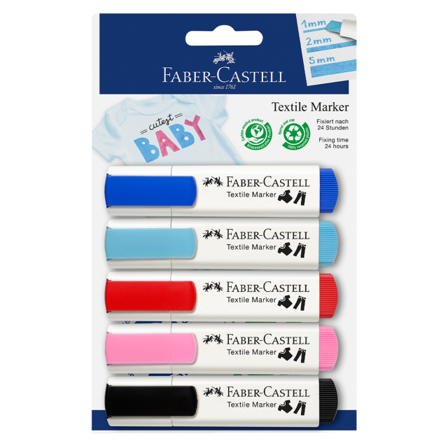 Textil Marker Pastel 5-set
