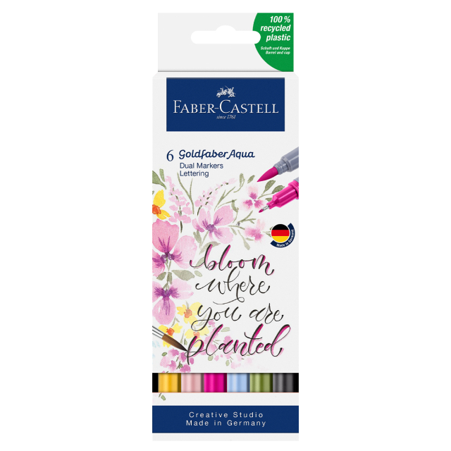 Goldfaber Aqua Dual Marker Set of 6 Lettering