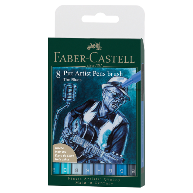 PITT Artist Brush Pack of 8 Blues