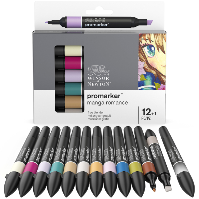 Promarker Set of 12 + Blender (Manga Romance)