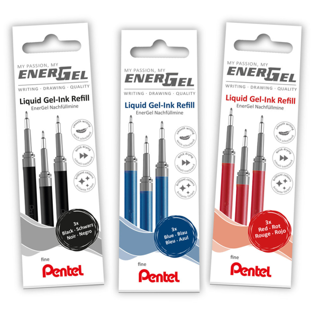 Refill Energel 0.5 Pack of 3 Black in the group Pens / Pen Accessories / Cartridges & Refills at Pen Store (129519)