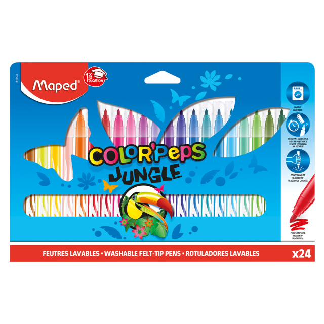 Colorpeps Jungle Felt Tip Pens Pack of 24