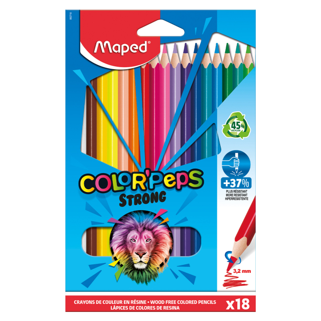 Colouring Pencils Colour Peps Strong Pack of 18