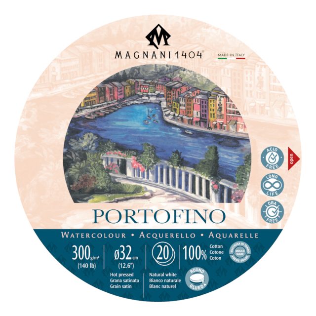 Watercolour Pad Round Portofino 100% Cotton 300g 32cm 20 Sheets