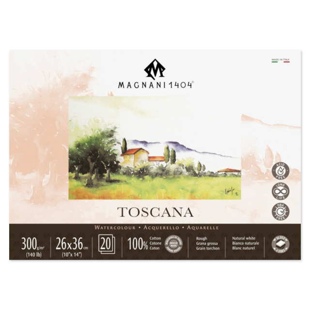 Watercolour Pad Toscana 100% Cotton 300g 26x36cm 20 Sheets