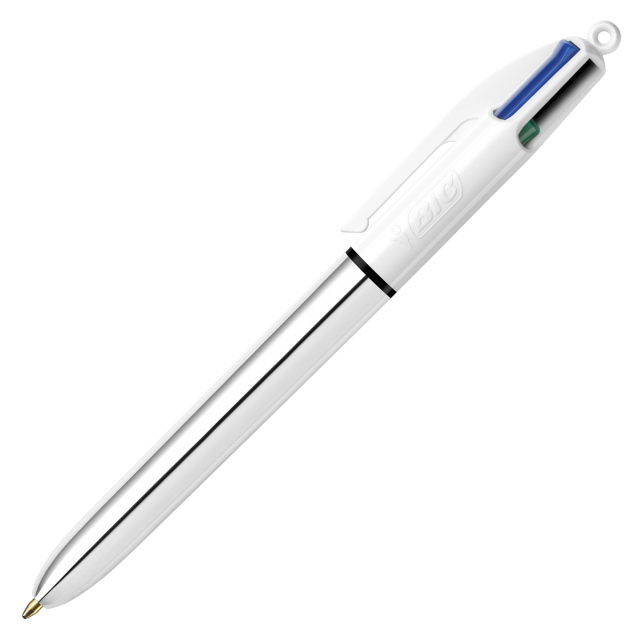 4-Colours Shine Silver Multi Ballpoint Pen
