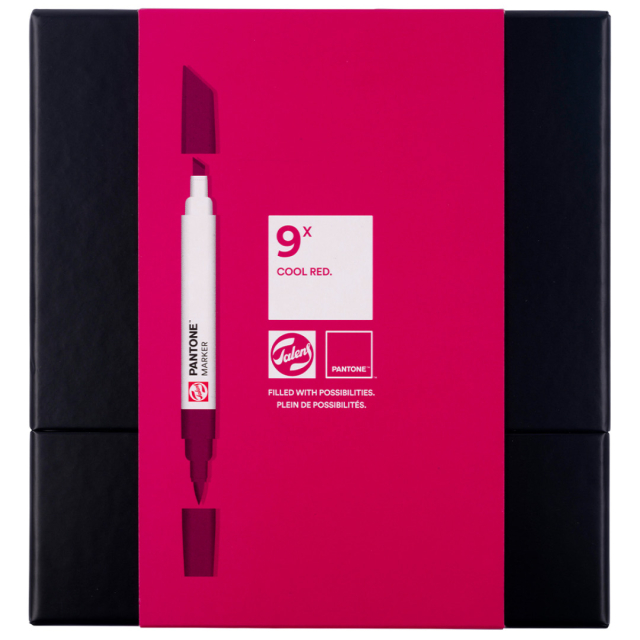 Marker Set of 9 Cool Red