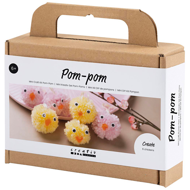 Mini DIY-kit Pompom chickens