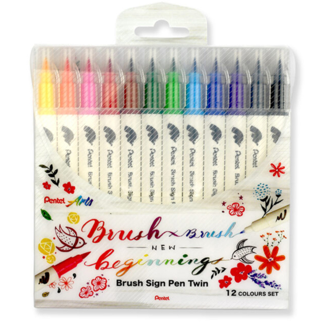 Brush Sign Pen Twin Pack of 12